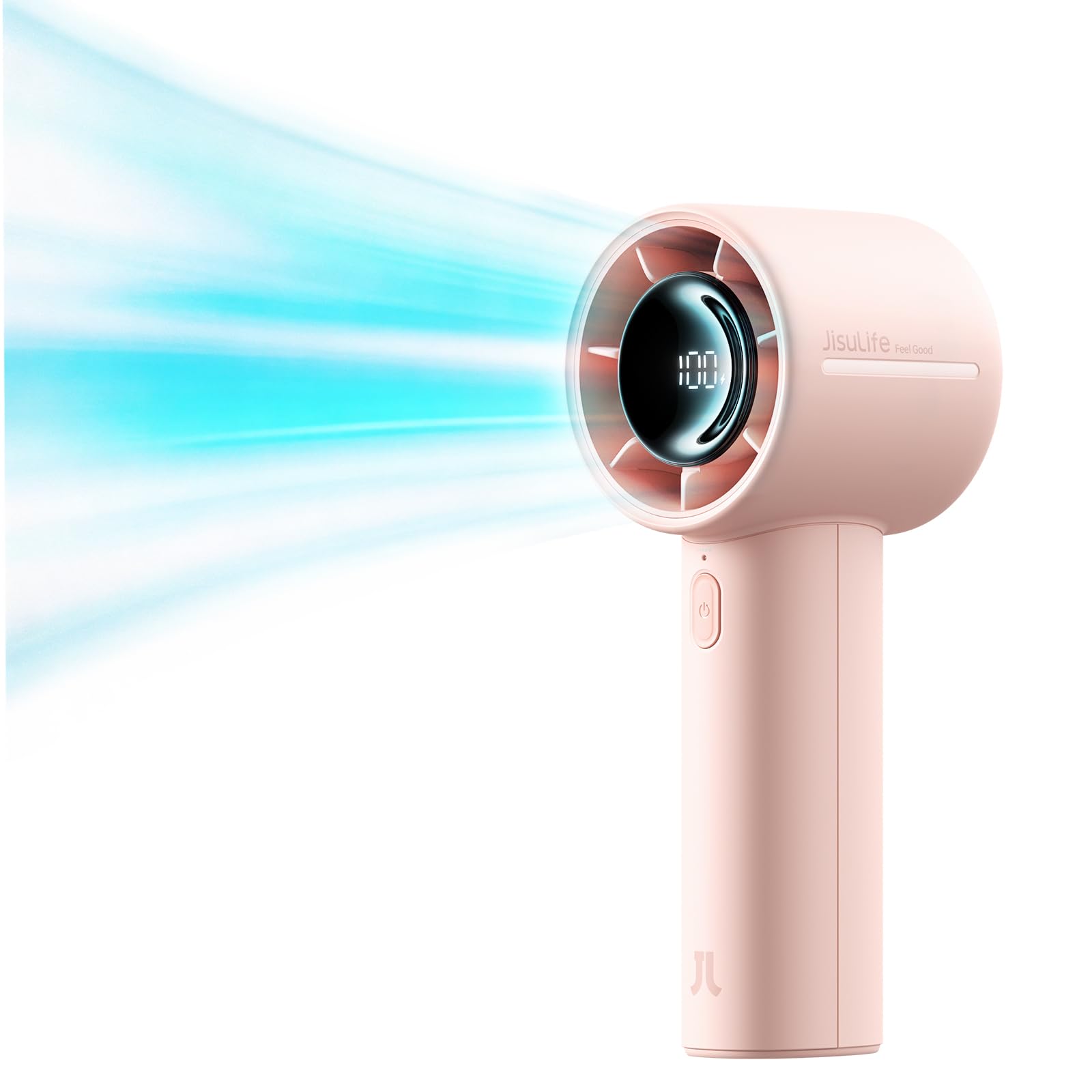 JISULIFE Handheld Turbo Fan Life10S, 28H Max Runtime, Strong Wind, Gray | For Travel, Beach & Concerts, Ultra-Quiet, 5000mAh Rechargeable Portable Fan, Powerful Cool Airflow, Gift for Women & Men