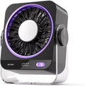 Rechargeable USB Desk Fan with Cooling Function – 5 Speeds Quiet Portable Fan with Digital Display, Turbo Airflow & 180° Tilt for Bedroom, Office, Travel, Camping, Cruise, RV (Black)