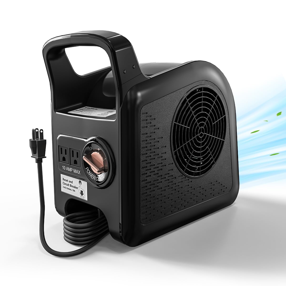 Air Mover Blower Fan - Floor Fan for Cooling,Drying and Exhausting at Home,Job Site,Garage,Shop, 3 Speeds Portable Utility Fan, 2 AC Outlets and Circuit Breaker with Reset