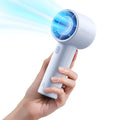 JISULIFE Handheld Turbo Fan Life10S, 28H Max Runtime, Strong Wind, Gray | For Travel, Beach & Concerts, Ultra-Quiet, 5000mAh Rechargeable Portable Fan, Powerful Cool Airflow, Gift for Women & Men