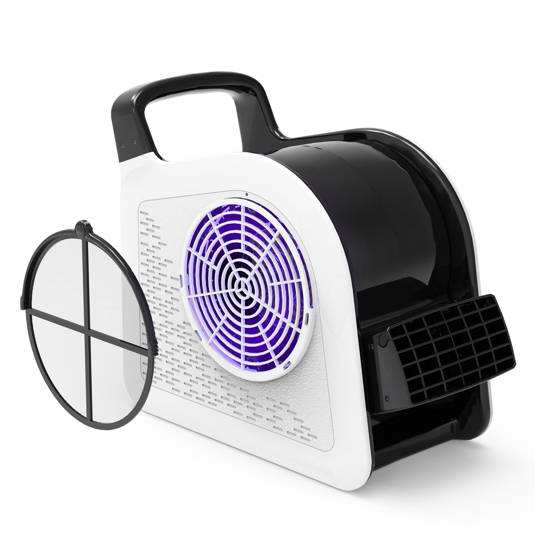 Air Mover Blower Fan - Floor Fan for Cooling,Drying and Exhausting at Home,Job Site,Garage,Shop, 3 Speeds Portable Utility Fan, 2 AC Outlets and Circuit Breaker with Reset