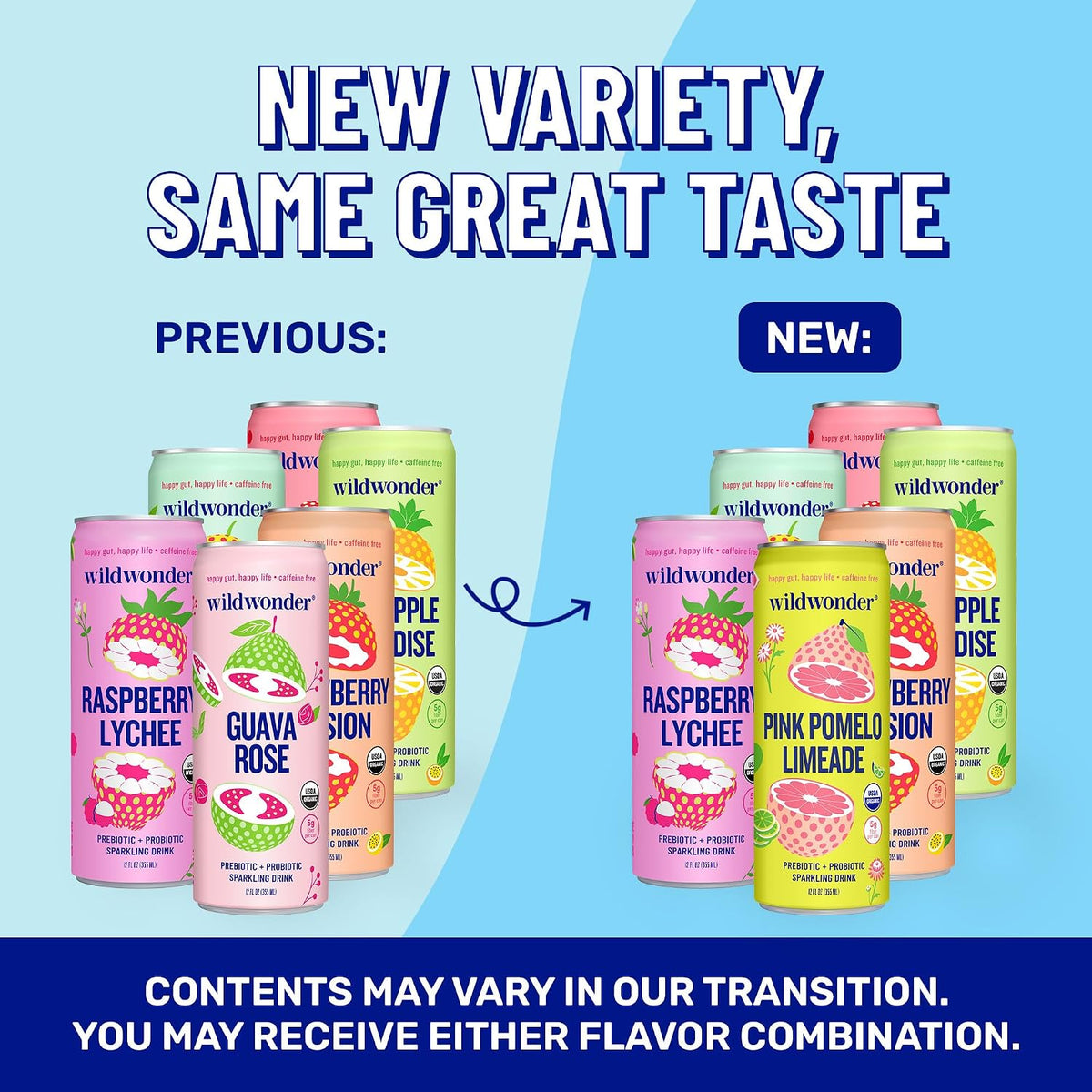 wildwonder Sparkling Probiotic Sampler Variety, 18 Pack